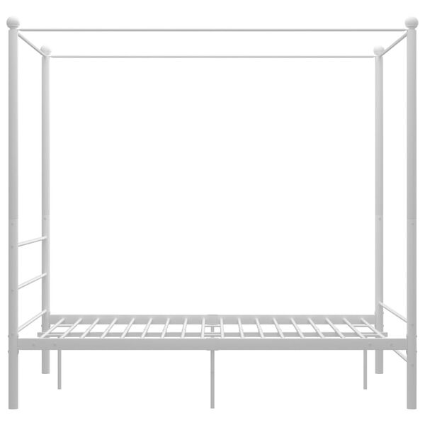 vidaXL Himmelbett Wei&szlig; Metall 120x200 cm