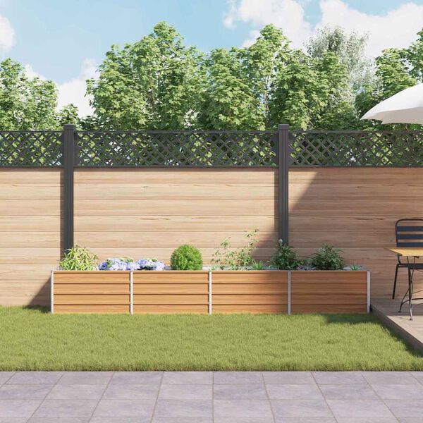 vidaXL Garten-Hochbeet 320x40x45 cm Verzinkter Stahl Silber