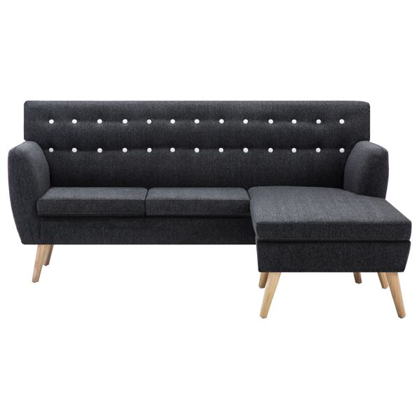 vidaXL Sofa L-Form Stoff 171,5x138x81,5 cm Dunkelgrau