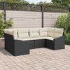 vidaXL Gartensofa-set mit Speicher 6 pcs Schwarz und Creme Poly-Rattan