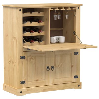 vidaXL Weinschrank Corona 97x45x114 cm Massivholz Kiefer