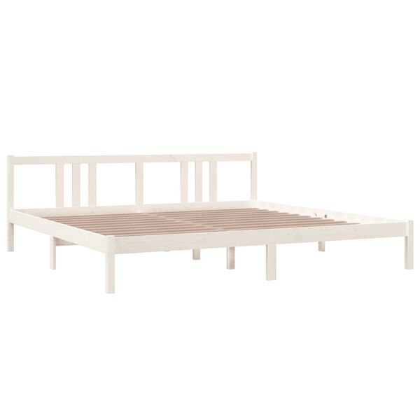 vidaXL Massivholzbett Wei&szlig; 200x200 cm