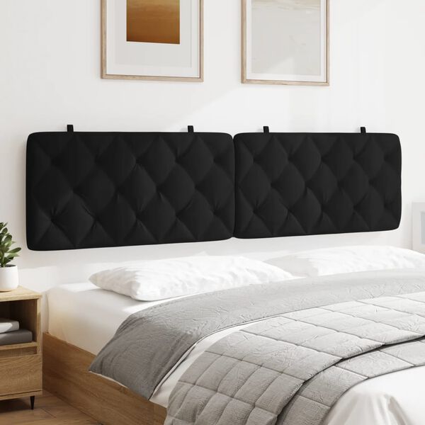 vidaXL Kopfteil-Kissen Schwarz 200 cm Samt