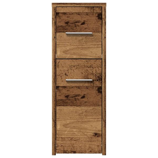 vidaXL Badschrank Schmal mit Rollen Altholz-Optik Holzwerkstoff