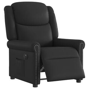 vidaXL Relaxsessel Elektrisch Gl&auml;nzend Schwarz Kunstleder