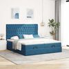 vidaXL Ottoman-Bett mit Matratzen Dunkelblau 200x200 cm Samt