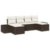 vidaXL Garten-Sofa-Set 4 Stk. Braun und Creme Poly-Rattan