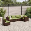 vidaXL 6-tlg. Garten-Lounge-Set mit Kissen Braun Poly Rattan