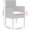 vidaXL Garten Essgruppe mit Kissen 5 pcs Schwarz Poly-Rattan