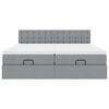 vidaXL Ottoman-Bett mit Matratzen Hellgrau 160x200 cm Stoff