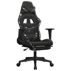 vidaXL Gaming-Stuhl mit Fu&szlig;st&uuml;tze Schwarz und Tarnfarben Kunstleder