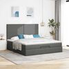 vidaXL Ottoman-Bett mit Matratze & LEDs Dunkelgrau 160x200 cm Stoff