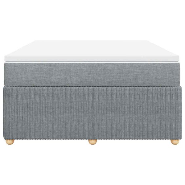 vidaXL Boxspringbett mit Matratze Hellgrau 140x200 cm Stoff