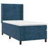 vidaXL Boxspringbett mit Matratze Dunkelblau 90x190 cm Samt