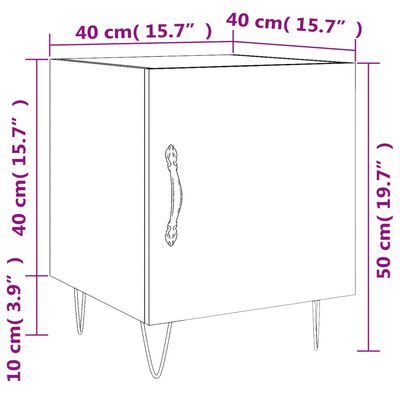 vidaXL Nachttisch Betongrau 40x40x50 cm Holzwerkstoff