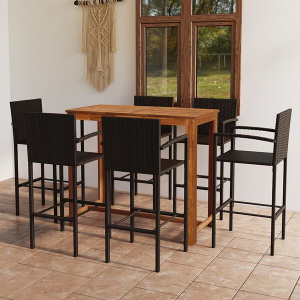 vidaXL 7-tlg. Gartenbar-Set Braun