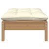 vidaXL Gartenhocker mit Creme Kissen Honigbraun Massivholz Kiefer