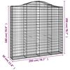 vidaXL Gabionen mit Hochbogen 2 Stk. 200x30x180/200cm Verzinktes Eisen