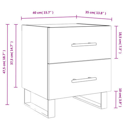 vidaXL Nachttische 2Stk. Braun Eichen-Optik 40x35x47,5cm Holzwerkstoff