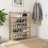 vidaXL Schuhregal mit Regal mit Speicher Natur 68 x 28 x 96 cm Bambus