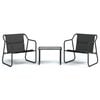 vidaXL 3-tlg. Garten-Lounge-Set mit Kissen Anthrazit Stahl