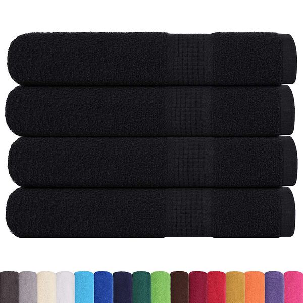 vidaXL Handt&uuml;cher FROGN 4 Stk. Schwarz 100x200 cm 360 g/m&sup2;