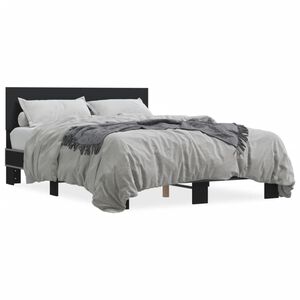 vidaXL Bettgestell Schwarz 120x200 cm Holzwerkstoff und Metall