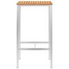 vidaXL Bartisch 60x60x105 cm Massivholz Teak und Edelstahl