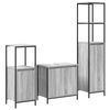 vidaXL Badezimmerm&ouml;bel-Set 3 stk. Grau Sonoma und Schwarz