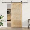 vidaXL Schiebet&uuml;r Braun 93 x 211 cm Massives Kiefernholz