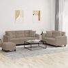 vidaXL 3-tlg. Sofagarnitur mit Kissen Taupe Mikrofasergewebe