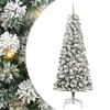 vidaXL K&uuml;nstlicher klappbarer Weihnachtsbaum Gr&uuml;n und Wei&szlig; 210 cm