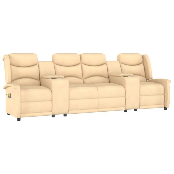 vidaXL 4-Sitzer Massagesessel mit Getr&auml;nkehalter Creme