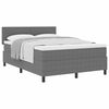 vidaXL Boxspringbett Hellgrau und Wei&szlig; 160 x 200 cm Cordstoff