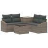 vidaXL Sofa Set 6 stk. Grau und Dunkelgrau Polyrattan und Stahl