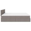 vidaXL Ottoman-Bett mit Matratzen Taupe 200x200 cm Stoff