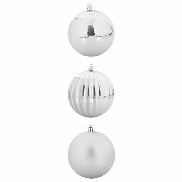 vidaXL Weihnachtsbaumkugel Set XXL 3 pcs Silber Kunststoff
