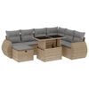 vidaXL 8-tlg. Garten-Sofagarnitur mit Kissen Beige Poly Rattan