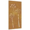 vidaXL Garten-Wanddeko 105x55 cm Cortenstahl Blumen-Design