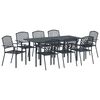 vidaXL Garten Essgruppe 9 pcs Anthrazit Pulverbeschichteter Stahl