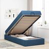 vidaXL Bettgestell mit Matratze mit Matratze 2 pcs Blau Stoff