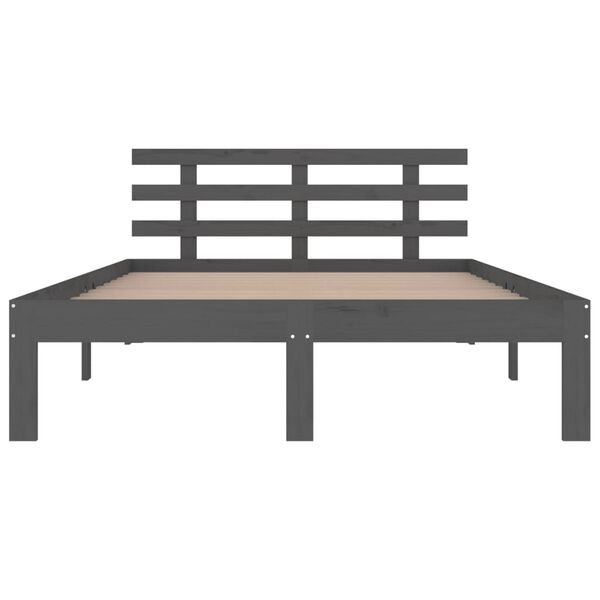 vidaXL Massivholzbett Grau 200x200 cm
