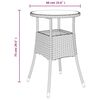 vidaXL Gartentisch &Oslash;60x75 cm Hartglas und Poly Rattan Beige