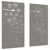 vidaXL 2-tlg. Garten-Wanddeko 105x55 cm Cortenstahl Blumen-Design