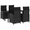 vidaXL Garten Essgruppe 5 stk. Schwarz Poly-Rattan