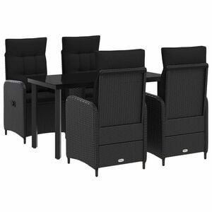 vidaXL Garten Essgruppe 5 stk. Schwarz Poly-Rattan