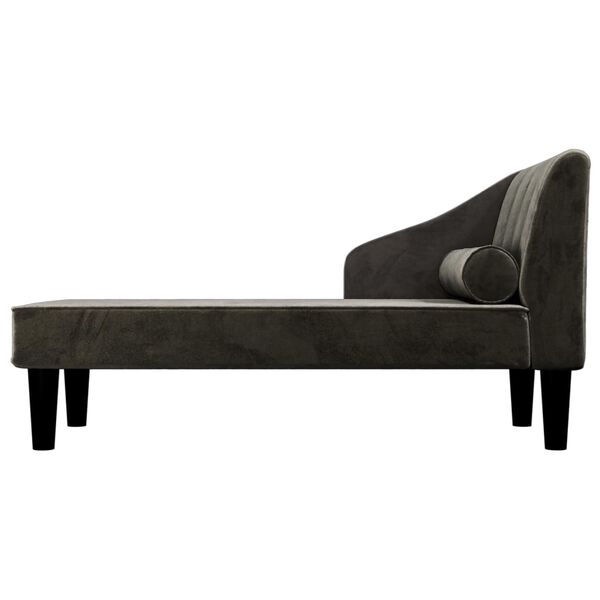 vidaXL Chaiselongue mit Nackenrolle Schwarz Samt