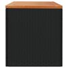 vidaXL Gartentruhe Schwarz 220x50x54 cm Poly Rattan Akazienholz