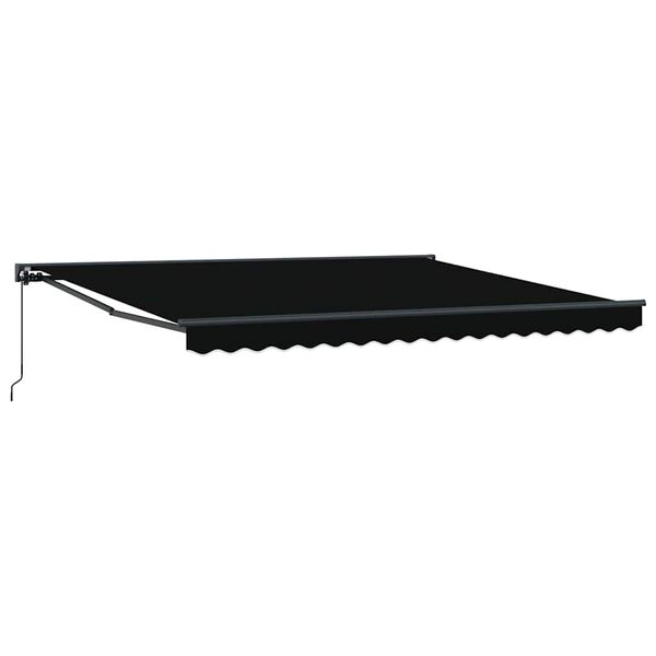vidaXL Einziehbare Markise Schwarz 400 x 300 cm Aluminium und Stoff