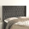 vidaXL Kopfteil mit Ohren Dunkelgrau 147x16x118/128 cm Samt